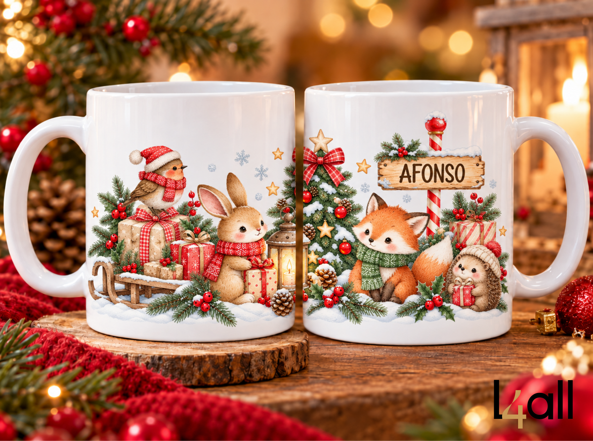 Caneca de Natal Personalizada | Bosque Mágico