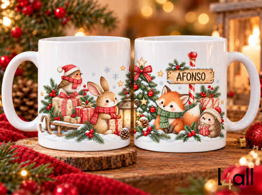 Caneca de Natal Personalizada | Bosque Mágico