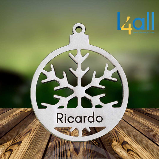 Bola de Natal com Floco de Neve