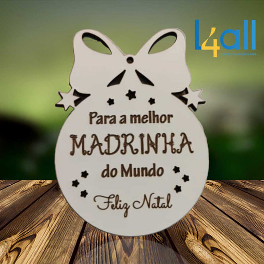 Bola de Natal com Laço “Madrinha”