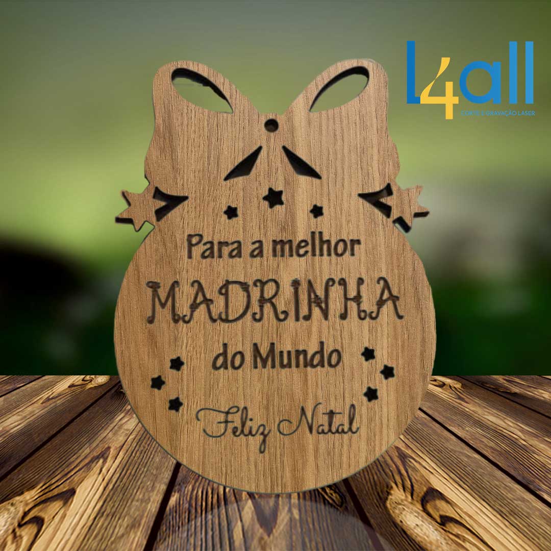 Bola de Natal com Laço “Madrinha”