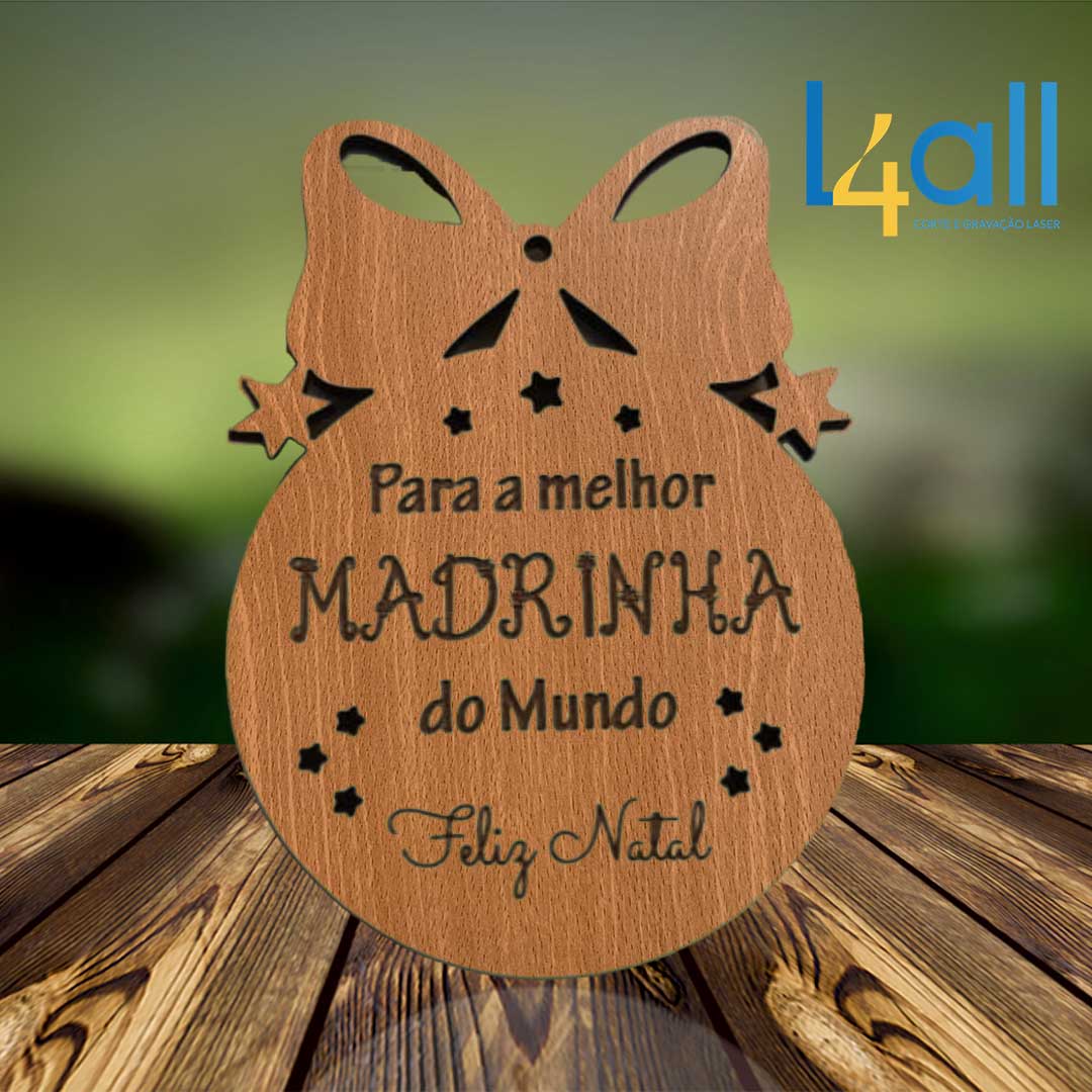 Bola de Natal com Laço “Madrinha”